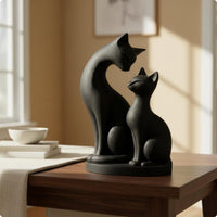 Feline Desktop Ornament Gift Idea Feline Sculpture Easy to Design for Shelf