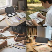 20 Pieces Zippered Blending Stumps with Pencil Extender High Quality Paper Stumps with Sanding Boards Portable Sketch Drawing Tool Set Professional for Sketchers, Artists, Studio, Travel