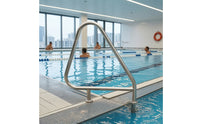 304 Stainless Steel Pool Ladder Handrail Rustproof Pool Handrail Hardware Bolt-on for Contractors, Wet-Entry Area