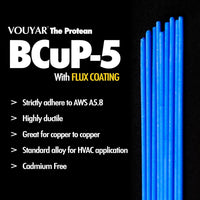 20 Pieces Flux-Coated Brazing Rods Bcup-5, 15% Silver Solder, Phosphor Copper Alloy, Flat Rods
