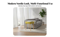 Sofa Side Table with Storage Nordic Design Nightstand Cable Management Hole