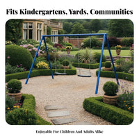 Outdoor Swing Frame Sturdy Construction children's Playground Swing Resilient Heavy Duty Playset for Adults, Parents, Kindergarten, Community, School