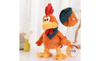 Chicken Toy with Bandana Electric Stuffed Chicken Interactive Cartoon-Style for Children, Playroom, Birthday Party