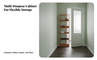 Space-Saving Mobile Coat and Book Stand Slim silhouette Hallway Organizer Floor-Standing Entryway Rack Multi-Functional for Apartment Dwellers, Homeowners, Families, Behind the Door, Mudroom, Bedroom