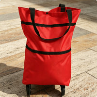 Foldable Wheeled Shopping Bag Easy to Clean Portable Shopping Bag with Wheels