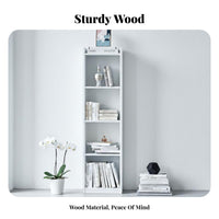 Narrow Shelving Storage System Space-Saving 6-Tier Standing Shelf Anti-Tip