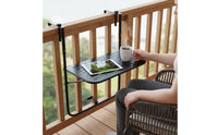 Railing-Mounted Table Outdoor Folding Balcony Table Compact Railing Shelf for Patio