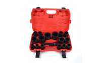 17 Pieces Impact Socket Kit with Case Deep Impact Socket Set 6-Point Tools for Mechanics, Automotive Technicians, Auto Repair Shop, Garage