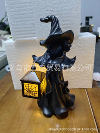 Halloween Witch Ghost Ornament with LED Light for Home Decor