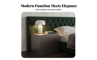 Handleless 2-Drawer Cabinet Coating Ed Finish Nightstand Minimalist Design