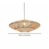 Rattan Pendant Lampshade Retro Design Woven Hanging Light Shade Rustic Elegance Boho Chandelier Shade for Dining Room