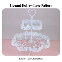 Light Light Blue Two-Tier Cupcake Stand Food Heart-Safe Handle Cupcake Stand Reusable Dessert Display Display Lightweight for Wedding