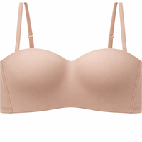 Strapless Bras for Women with Detachable Convertible Straps, Non-Slip Push Up for Backless Dress, Invisible Lightly Padded Support
