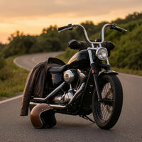Metal Straight-Crossbar Handlebar Bent Motorcycle Handlebar with Risers Upward Swept Riser Ergonomic