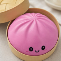 Stress-Relief Press Bun with Steamer Cute Steamer Bun Press Toy Soft Novelty for Adults, Teens, Students, Desk, Office, Classroom