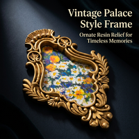 Ornate Resin Photo Frame, Vintage Wall Hanging Tabletop Display, Antique Gold Picture Frame for Home - Image 2