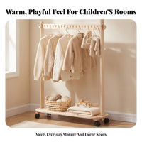 complimentarystanding House-Shaped Clothes Rack Childaccessible Height children's Furniture Playful Design Garment Stand Easy Assembly for Toddlers, Babies, Parents, Kindergarten, Bedroom, Playroom, Entryway