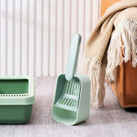 Cat Litter Sifter with Holder, Deep Basket Litter Scooper, Slotted Sand Sifter for Cats and Kittens, Cat Waste Scooper for Litter Cleaning Tool
