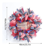 Independence Day Wreath Festive Wall Hanging Red White and Blue