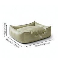 Square Dog Sofa Bed Stain-Resistant Animal Furniture PU Leather Dog Bed Soft Padded