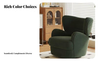 Upholstered Rotate Armchair Retro Design Upholstered Rotate Chair Space-Saving Size High-Density Foam for Readers, Bedroom