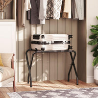 Foldable Luggage Rack for Hotels, Carbon Steel, Portable