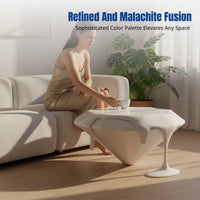 Modern Designer Round Coffee Table, Crystal Cut, Artistic Fiberglass, Minimalist Design, Unique Living Room Accent