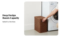 Narrow Wovendesign Bin With Lid Household Storage High Capacity for Renters