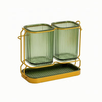 Utensil Holder with Drain Tray Ventilated Organizer Removable for Kitchen