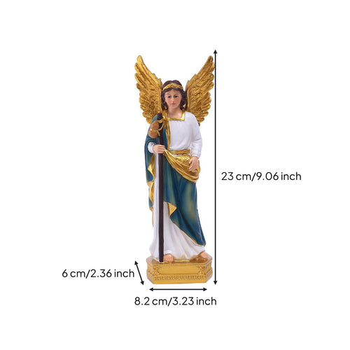 Archangel Raphael Statue Classical Design Winged Angel Figurine Fine Intricacy