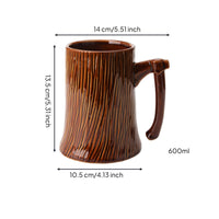 Tree Stump Mug Wide Opening Drinkware Large Capacity