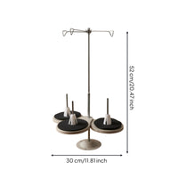 Overlock Thread Stand Textured Pads Three-Spool Thread Stand Beige and Silver