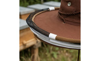 Domed Crown Beekeeping Hat with Veil Chin Strap Beekeeping Cap with Head Net Face and Neck Coverage Mesh Beekeeper Hat Brown Denim Style