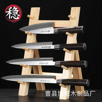 Japanese Multi-layer Wooden Knife Rack with Sapele Wood Knife Block