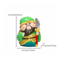 Creative Design Chinese God of Wealth Statue Hand-Painted Cartoon Prosperity Deity Figurine Stable Base for Office Workers, Business Owners