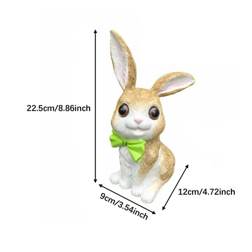 Bow Tie Rabbit Ornament Handmade-Aesthetic Look Cute Rabbit Statue