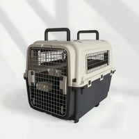 Pet Travel Crate with Wheels Hard-Sided Wheeled Pet Carrier Ventilated Dog Crate with Wheels for Professional , Domestic Training