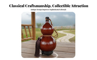 Natural Gourd Beverage Bottle With Carrying Cord Antique Design Gourd Bottle Portable Spirits Calabash Good Luck Symbol Hu Lu