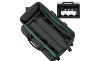 Rolling Tool Bag Telescopic Handle Wheeled Tool Bag Contrast Stitching Flap Pockets