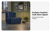 Retro Design Yellow Button-Tufted Sofa Nordic design Living Room Furniture Highrear Support Couch space-saving Size for Apartment Dwellers, Homeowners, Families, Lounge Area, Den, mezzanine, Home Office