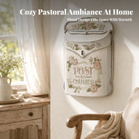 Embossed Front Vintage Wall Mailbox Metal Wall Mailbox Curved Top Flap