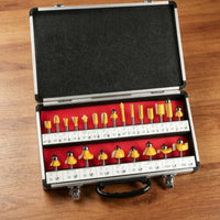 24 Pieces Router Set with Aluminum Case Tool Heavy Duty for Carpenters