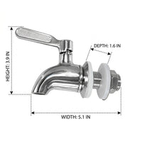 Beverage Dispenser Tap with Paddle Handle, 304 Stainless Metal Beverage Dispenser Tap Faucet, G1/2 Juice Dispenser Tap for Juice Bottle Beer Keg