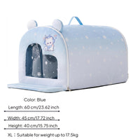 Dog Cooling House Zippered Dog Tunnel Bed Snowflake Print