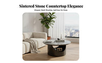 double-level circular table Sintered Stsingle Top Home Furniture Minimalist Design Sturdy Construction for Lounge