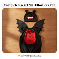 3 Pieces Nocturnal Flyer Costume With | Lightweight Easy-to-Wear Design, Short-Sleeve, undead lord Outfit with Hat, for School Plays