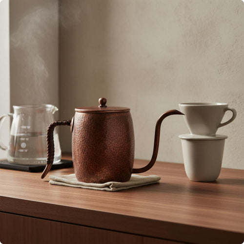 Handmade Copper Coffee Kettle Pouring Gooseneck Kettle for Tea Making