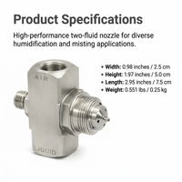 Stainless Steel Siphon Spray Nozzle, Adjustable Mist Spray Low Pressure, Misting Spray Nozzle for Hu - Image 5