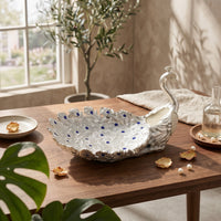Peacock Fruit Bowl Modern Simple Table Centerpiece Feather Pattern Decorative Dish for Study