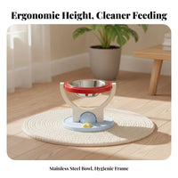Rust-Resistant Wall-Mounted Pet Bowl Space-Saving Feeder Easy to Clean for Cats, Small Dogs, Young Dogs, Kitchen, Apartment